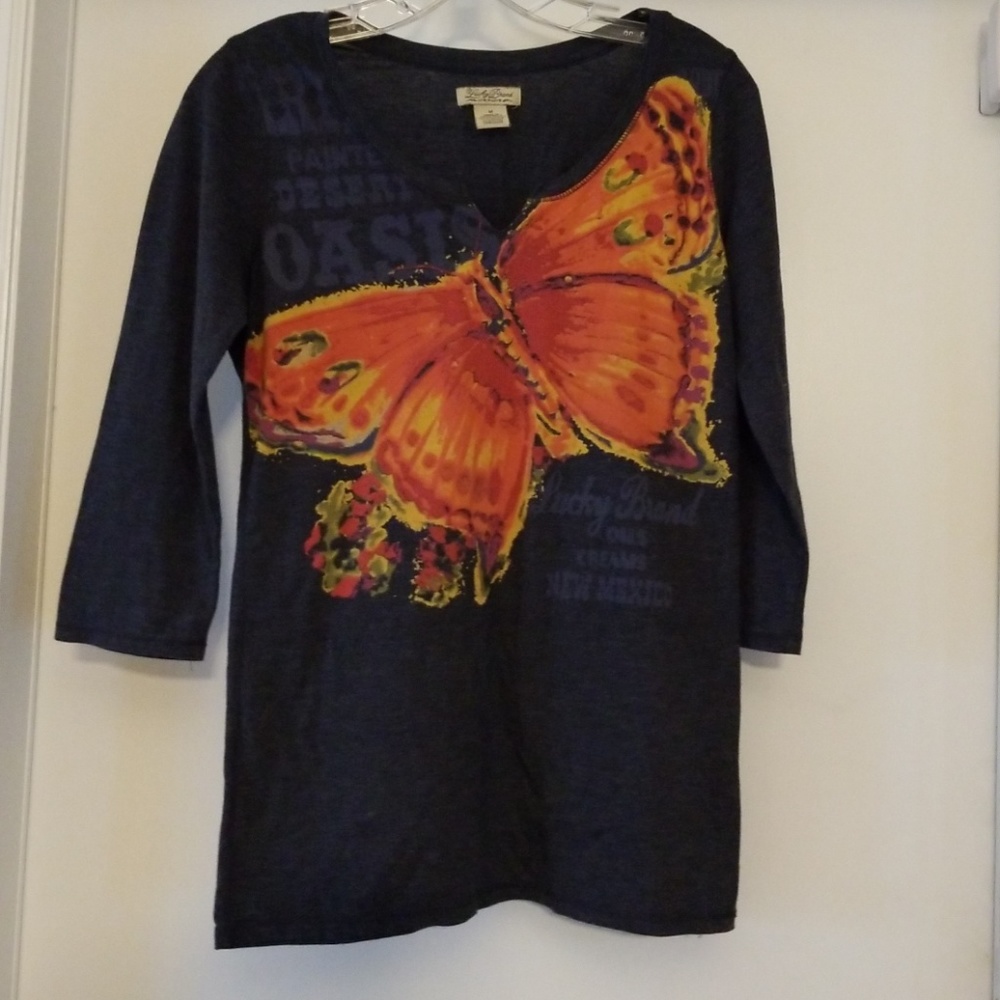 Luckybrand Ladies Butterfly Shirt Sz. M